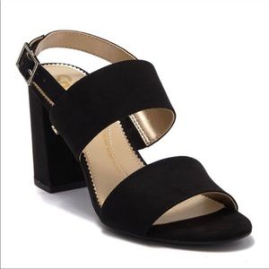 Sam Edelman Circus Olivia faux suede black block heels